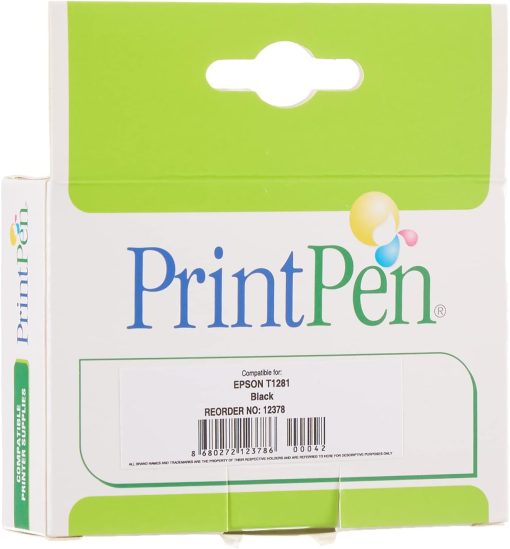 PRINTPEN EPSON T1281XL Siyah Yüksek Kapasite (15ml.) Muadil Mürekkep Kartuşu - Görsel 3