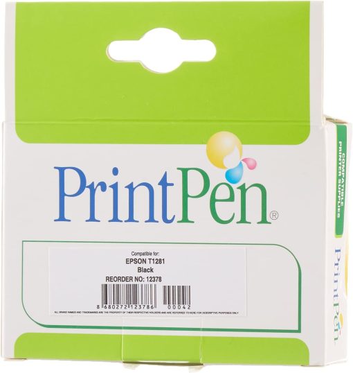 PRINTPEN EPSON T1281XL Siyah Yüksek Kapasite (15ml.) Muadil Mürekkep Kartuşu - Görsel 5