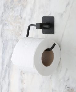 Yapışkanlı Metal Siyah Kare Açık Tuvalet Kağıtlığı Wc Kağıtlık Banyo Askısı Tuvalet Kağıdı Fayans Askısı